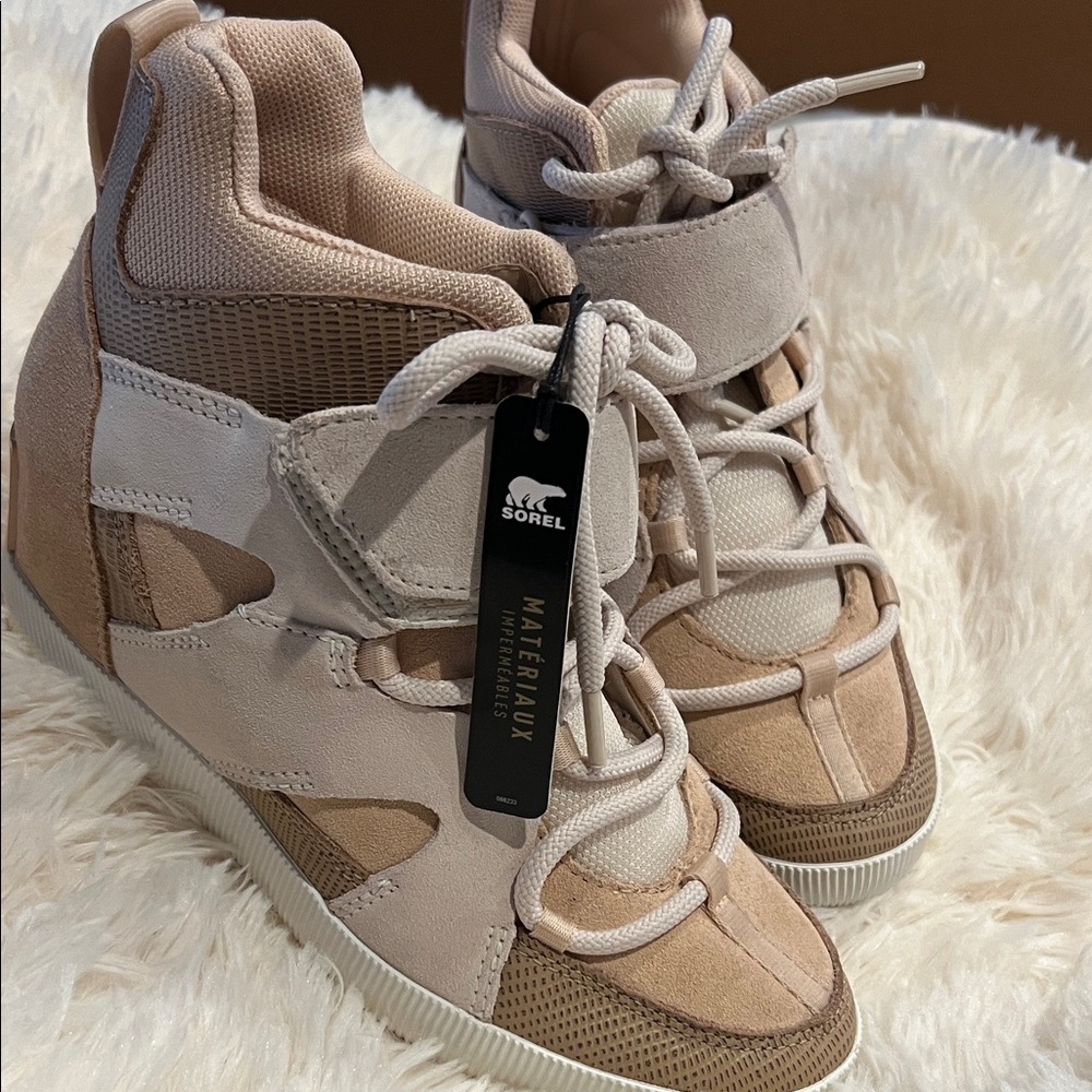 Sorel Women's High-Top Sneakers - Cream and Brown